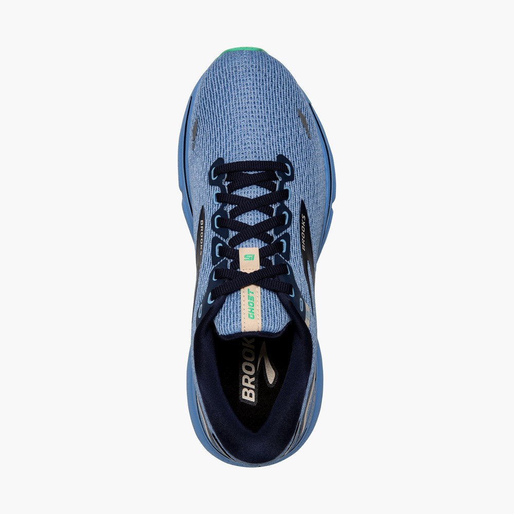 Chaussures Running Route Brooks Ghost 15 Cushioned Blanche Grise Bleu Femme | QMF-1299369